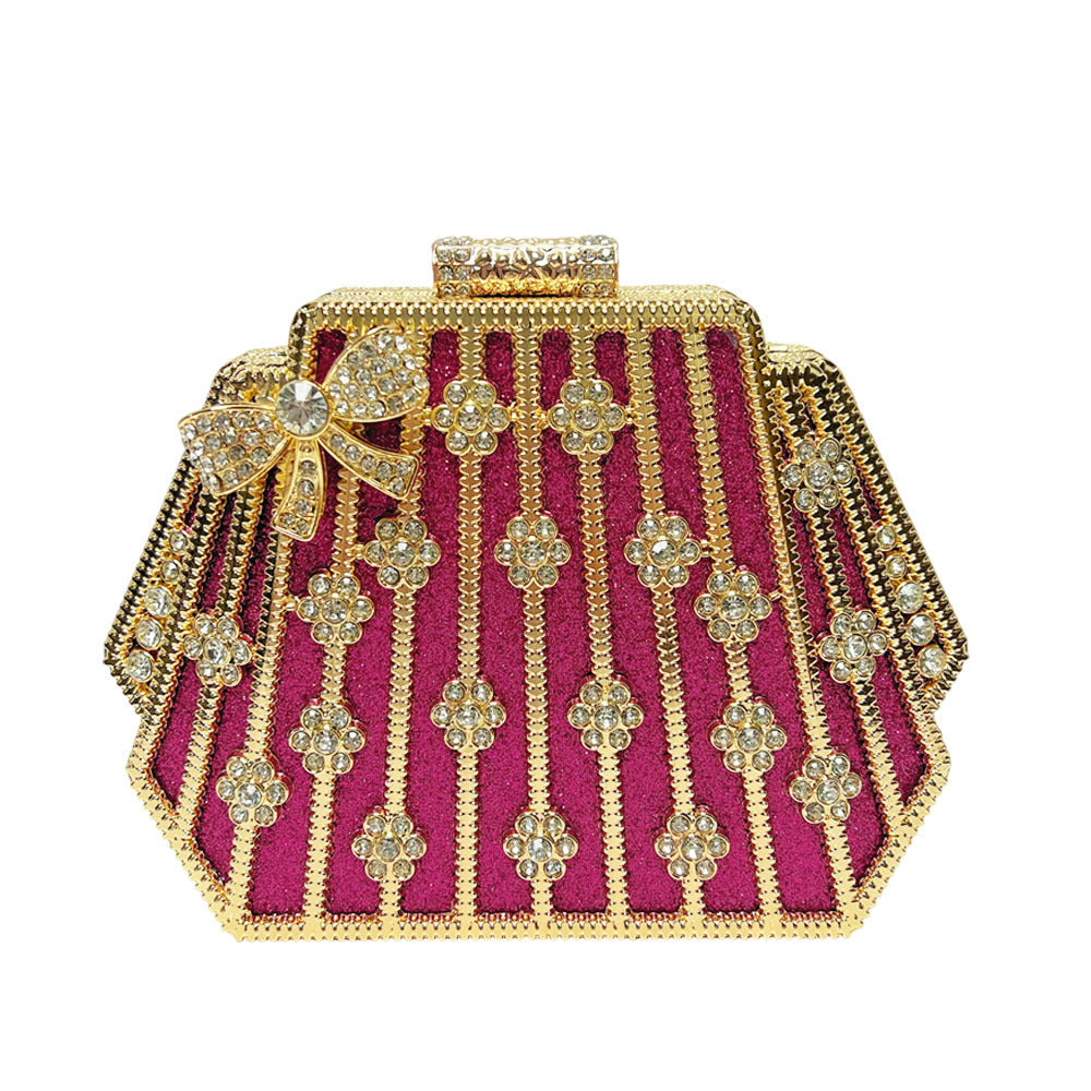 Women's Rhinestone-Embellished Light Luxury Evening Clutch, Premium Glamorous Top-Handle Crossbody Bag with Versatile Design, New Fashion Purse