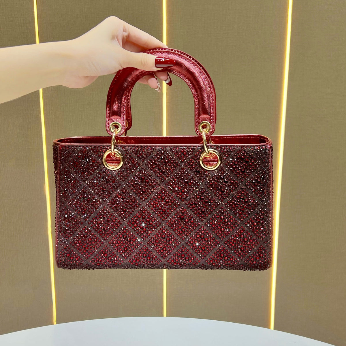 Dazzling Rhinestone-Embellished Lady-Style Bag for Women, A Crystal-Studded Crossbody Shoulder Top-Handle Handbag, Perfect for Banquets Evening Parties & Formal Events