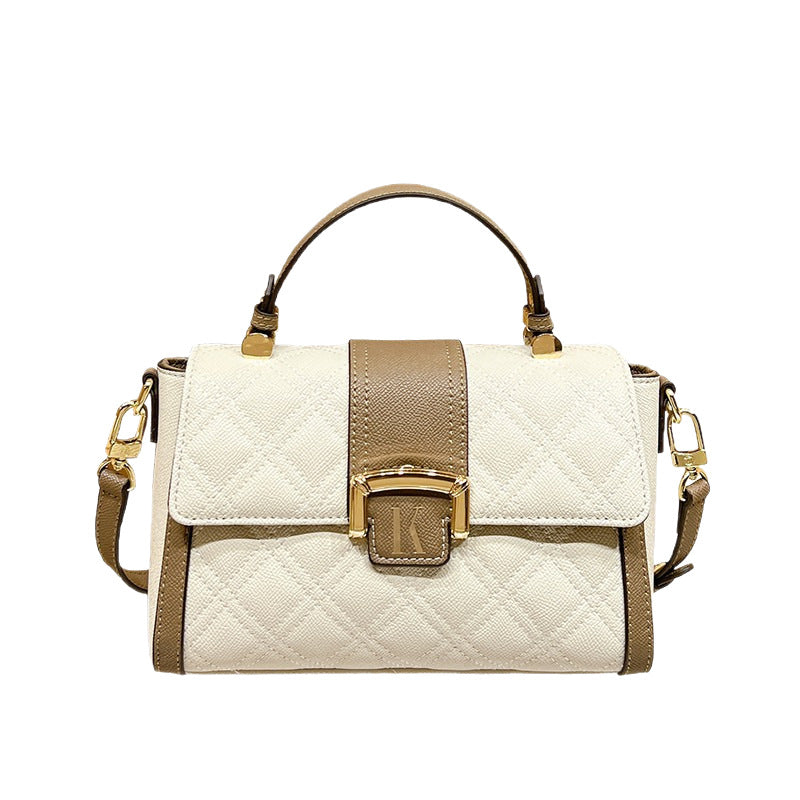 Genuine Leather Minimalist Small Square Bag for Women, New Trendy Casual Top Handle Shoulder Crossbody Purse, Versatile Everyday Handbag for Ladies