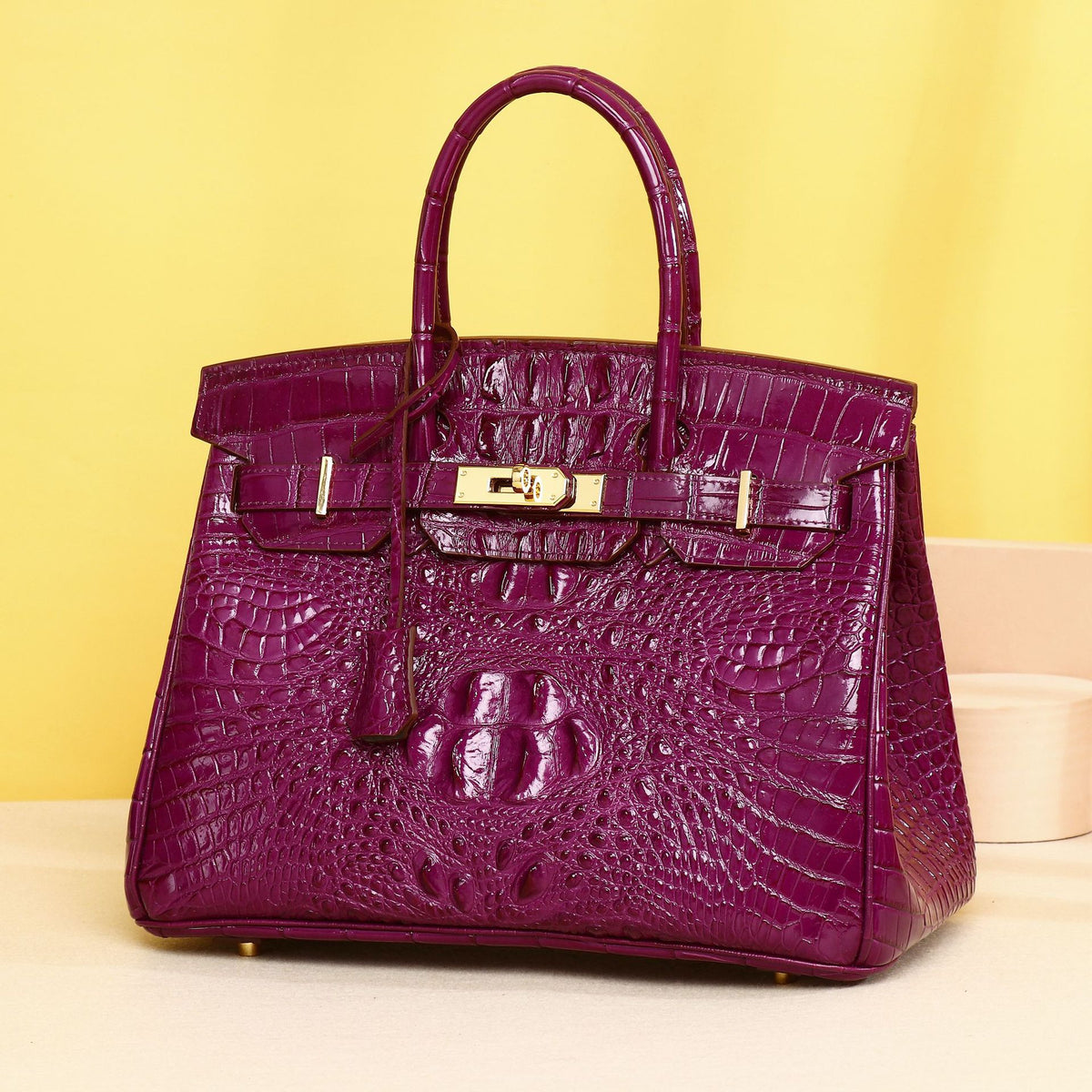 Chic Croc-Embossed Birkin-Inspired Tote Bag for Women, Everyday Versatile Top-Handle Handbag with Fashionable Design, Perfect Casual Purse for Daily Style