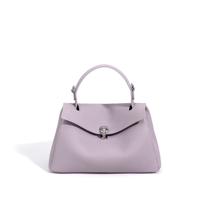 Korean Minimalist Design Leather Shoulder Bag, Niche Crossbody Top Handle Purse, Versatile Work Bag for Women