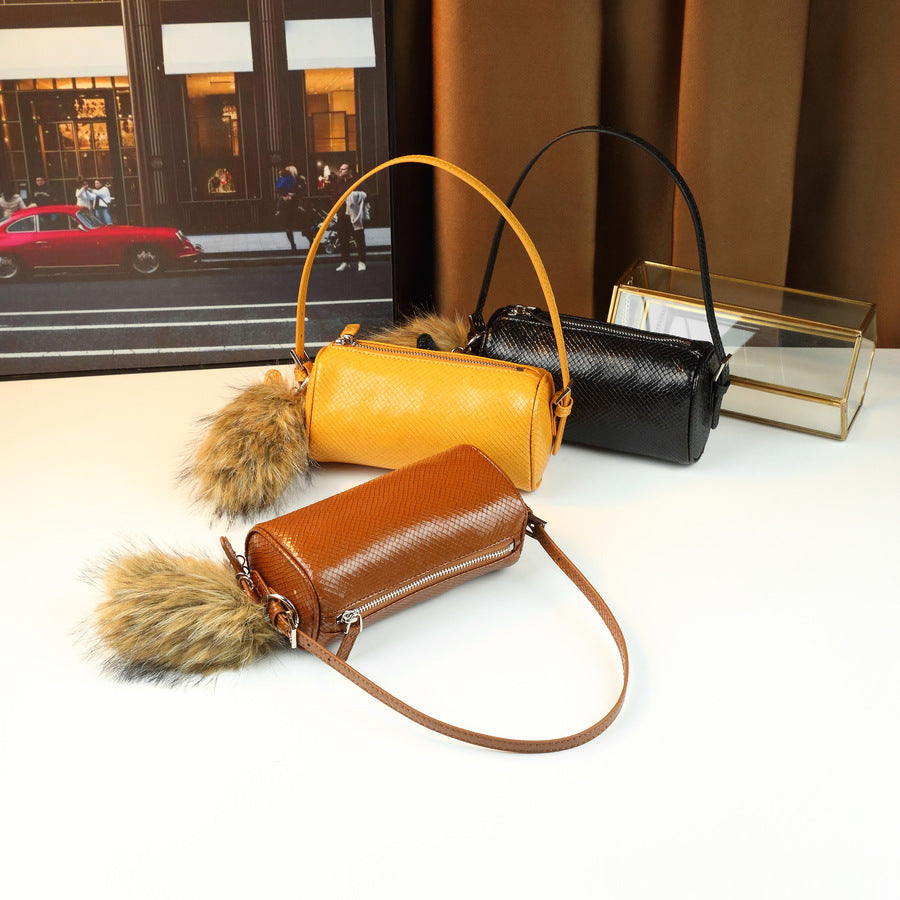 Grid Pattern Underarm Pillow Bag for Women Minimalist Shoulder Crossbody Purse with Keychain, Versatile Everyday Bag for Students & Casual Style