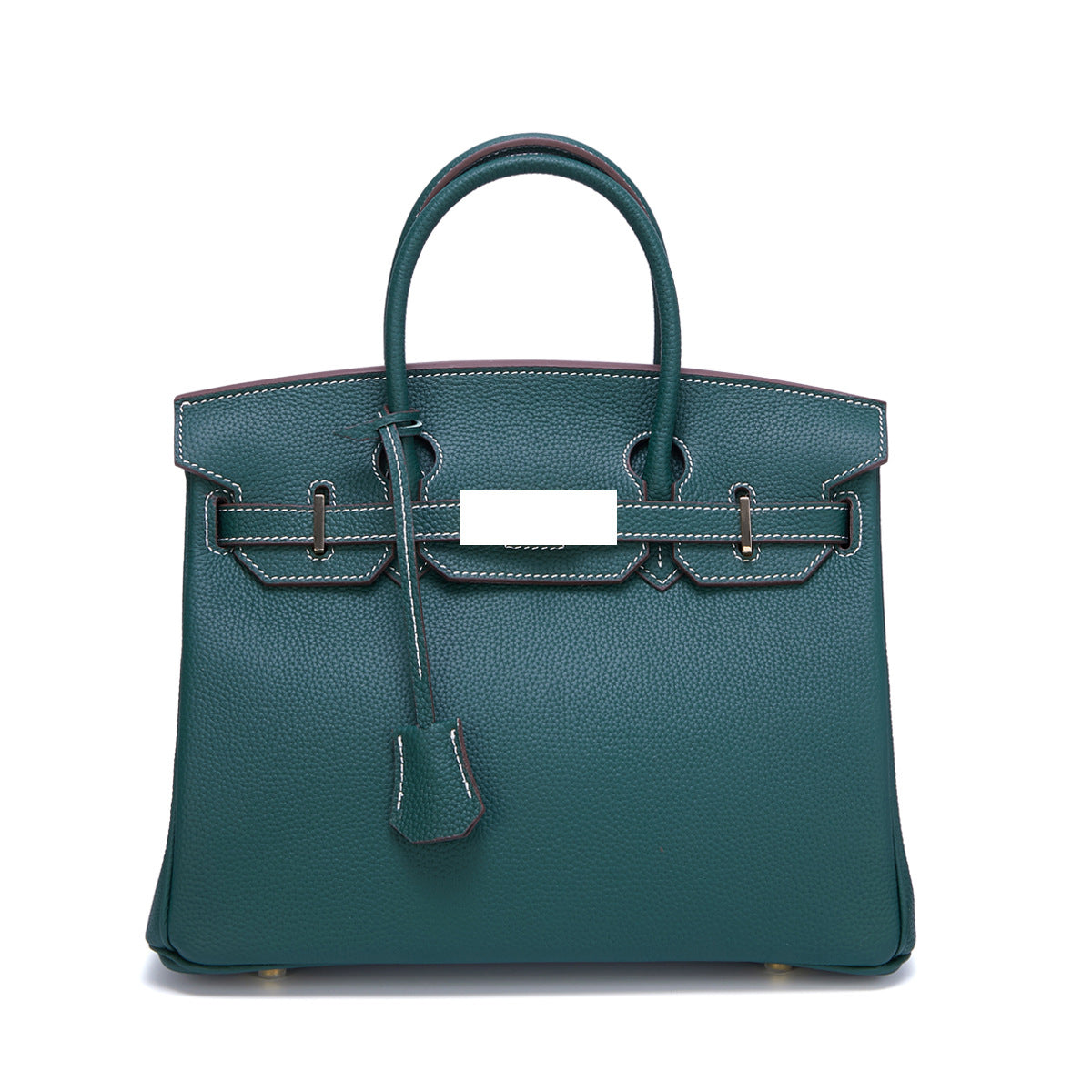 Women's Togo Leather Handbag Large Capacity Top Handle Bag with Gold Hardware, Premium Quality Birkin Style Shoulder Purse