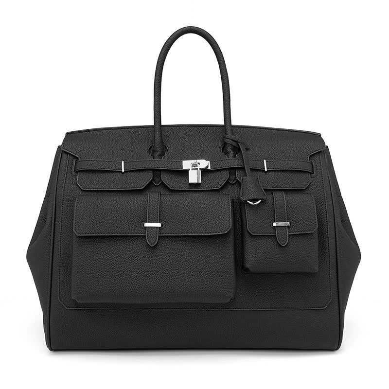 Premium Birkin-Inspired Large Duffel Bag for Men, Spacious Business Travel Commuter Gym Top-Handle Crossbody Bag with Versatile Design