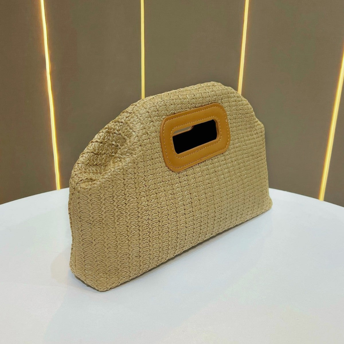 Women's Large Capacity Woven Straw Clutch Bag, Versatile Chain Crossbody Shoulder Handbag with Boho Design, Summer Beach Purse