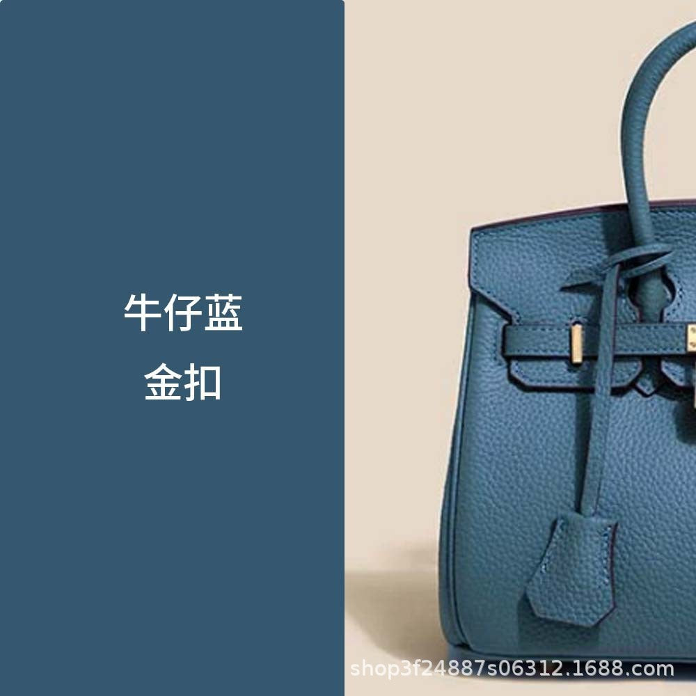 Premium Top-Layer Cowhide Leather with Pebbled Texture, Birkin-Inspired Tote Bag for Women, Spacious Large Capacity Top-Handle Shoulder Crossbody Handbag with Luxurious Feel