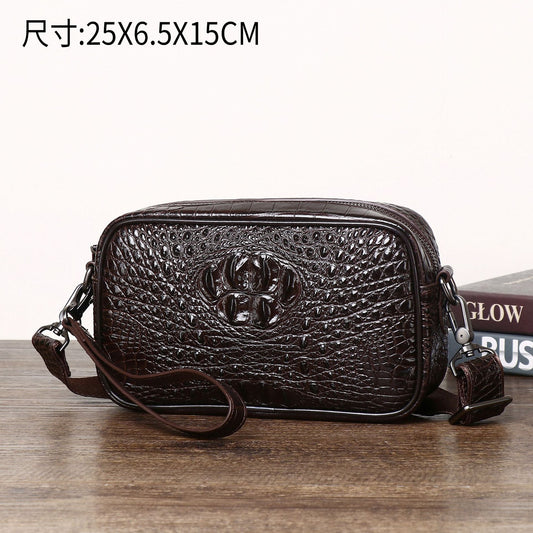 New Arrival Croc-Effect Small Shoulder Bag for Men, A Minimalist Versatile Casual Crossbody Backpack with Urban Simple Style, Perfect Everyday Bag