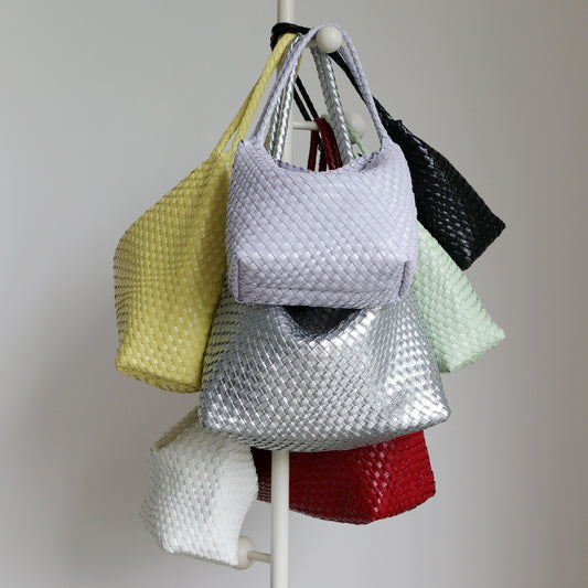Handwoven Leather Tote Bag for Women Spring Summer Minimalist Large Capacity Shoulder Handbag, Soft Premium Purse with Artisan Craftsmanship