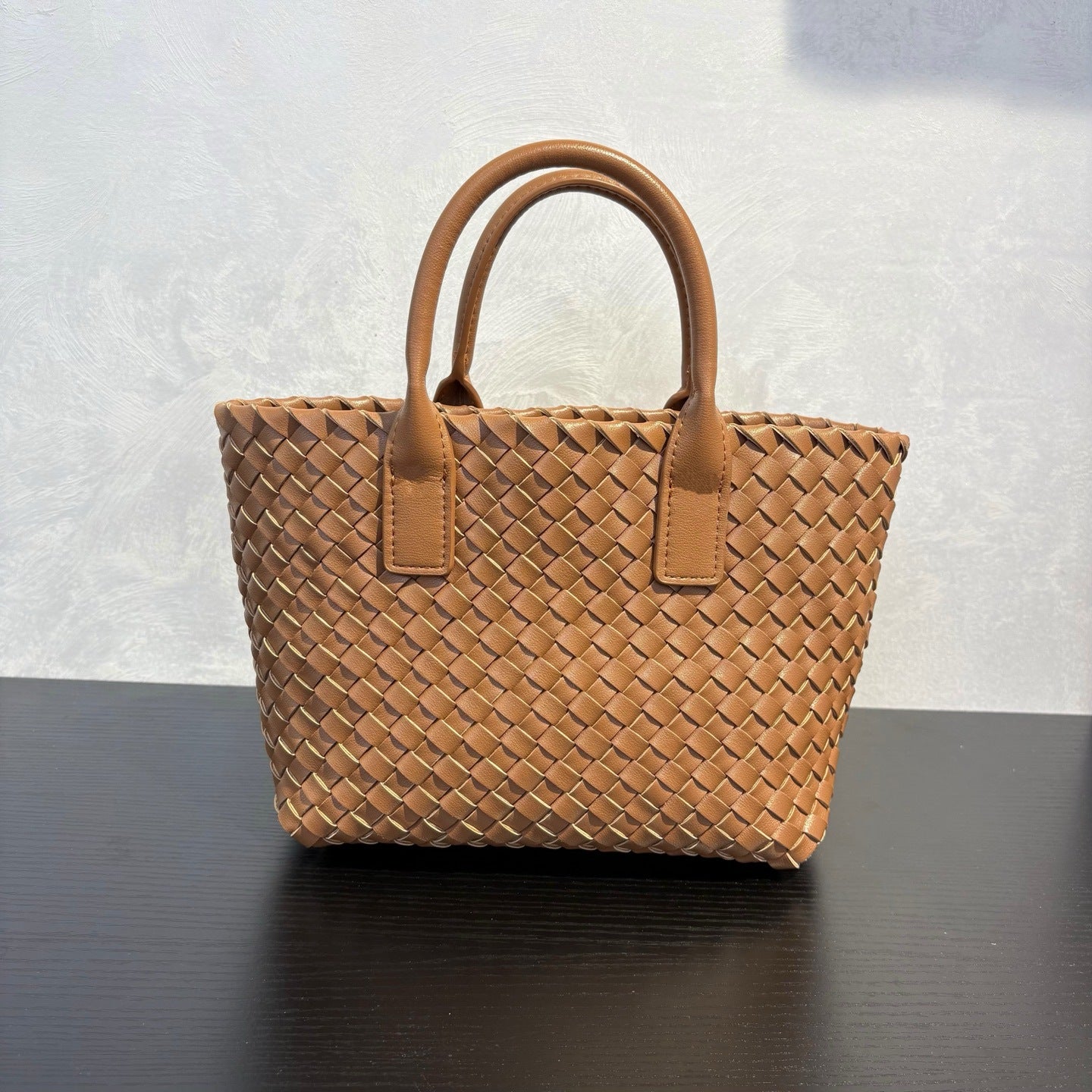 Genuine Top Layer Cowhide Woven Basket Tote Bag, Old Money Light Luxury Top Handle Handbag, Premium Shoulder Bag for Ladies
