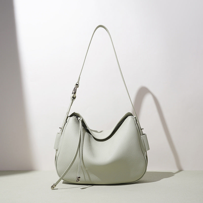 Genuine Top Layer Cowhide Underarm Bag for Women, Niche Fashionable Versatile Shoulder Crossbody Top Handle Purse, Premium Commute Handbag for Ladies