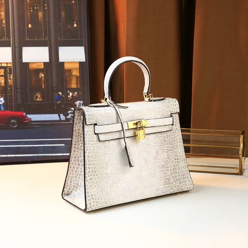 New Arrival Croc-Effect Kelly-Inspired Commuter Bag for Women, A Unique Versatile Top-Handle Shoulder Crossbody Handbag with Elegant Business Design, Perfect for Daily & Work