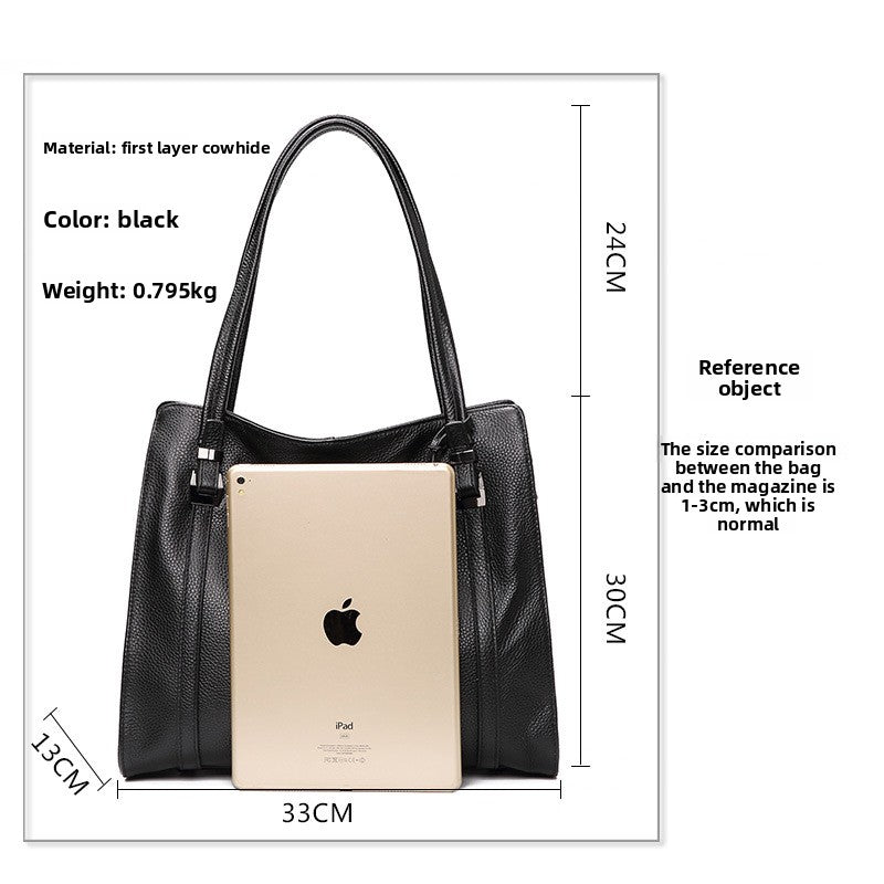 Genuine Leather Large Capacity Handbag for Women, New Fashionable Trendy Shoulder Crossbody Tote Purse, Premium Cowhide Bag for Ladies