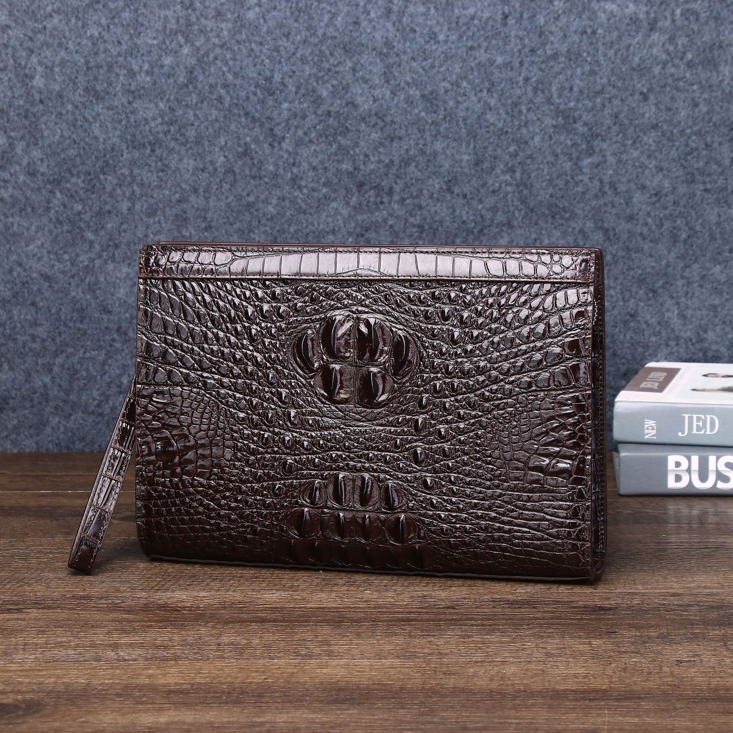 New Arrival Croc-Effect Large Clutch Bag for Men, A Multi-Functional Envelope Wallet with Classic Fashionable Design, Perfect for Documents, Travel & Daily Use