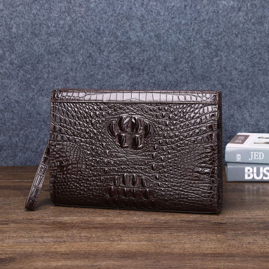 New Arrival Croc-Effect Large Clutch Bag for Men, A Multi-Functional Envelope Wallet with Classic Fashionable Design, Perfect for Documents, Travel & Daily Use