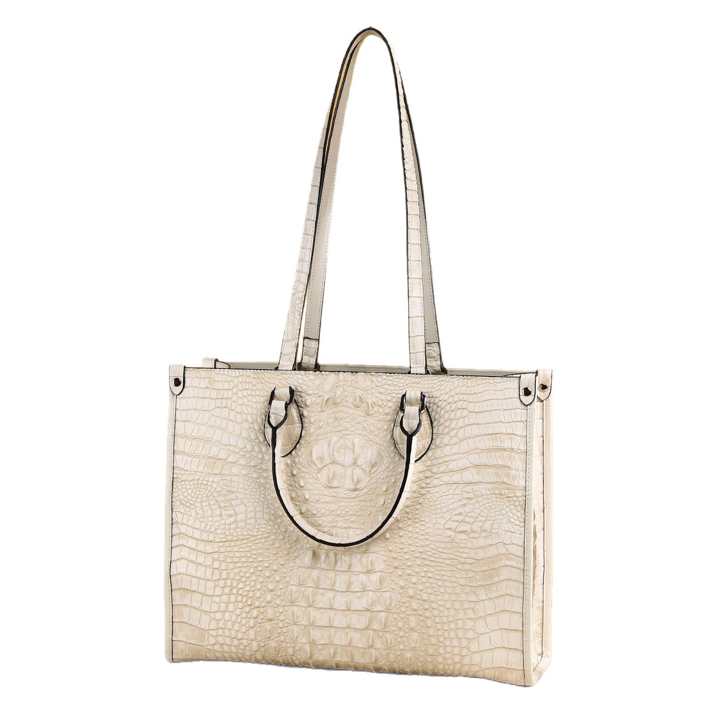 New Arrival Croc-Effect Large Capacity Tote Bag for Women, A Minimalist Versatile Shoulder Crossbody Handbag with Fashionable Everyday Design