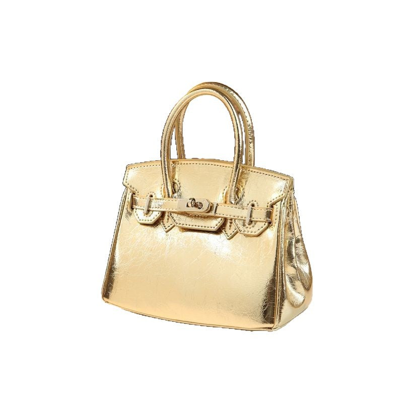 New Arrival Minimalist Birkin-Inspired Tote Bag for Women, Premium Genuine Leather Top-Handle Shoulder Crossbody Handbag with Stylish Charm Detail, Versatile Everyday Purse