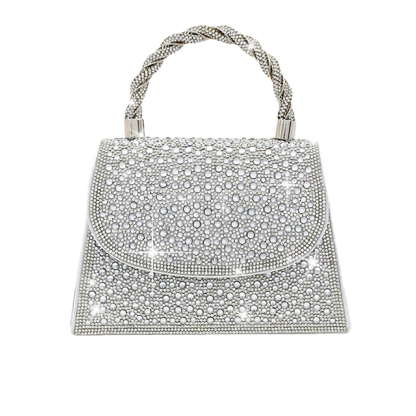 Rhinestone Embellished Evening Clutch for Women, New Sparkly Formal Banquet Top Handle Bag, Light Luxury Gown Purse for Ladies