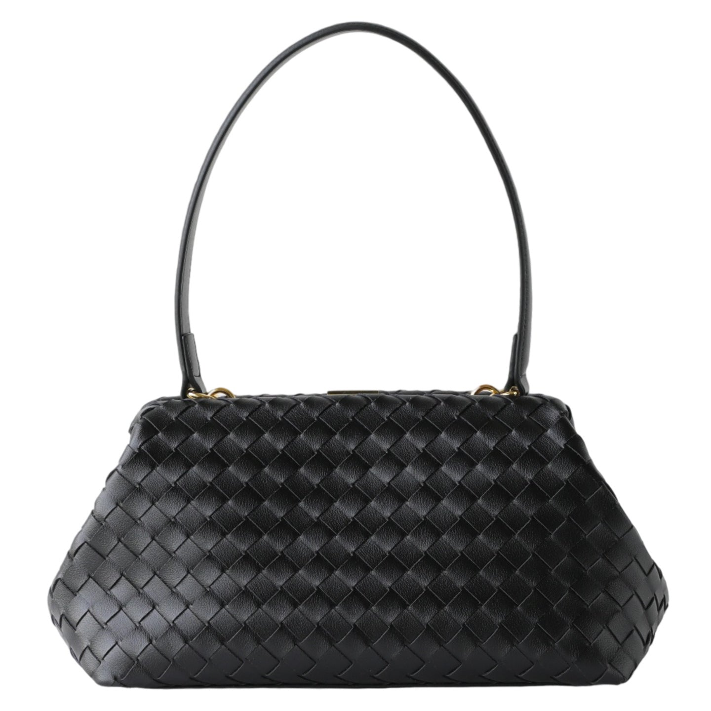 Woven Clasp Tote Bag for Women Large Capacity Commuter Shoulder Handbag, Premium Fashion Purse with Elegant Hardware Detail