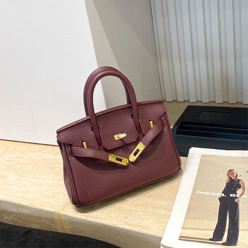New Arrival Pebbled Genuine Leather Birkin-Inspired Tote Bag for Women, Gold-Tone Hardware with Spacious Large Capacity, Versatile Top-Handle Shoulder Handbag for Everyday Chic