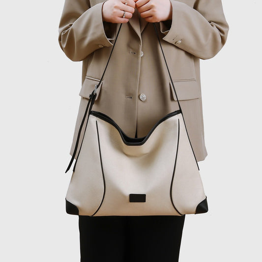 Canvas-Like Large Capacity Crossbody Bag for Women, New Fall Winter Trendy Versatile Commute Top Handle Purse, Casual Everyday Handbag for Ladies