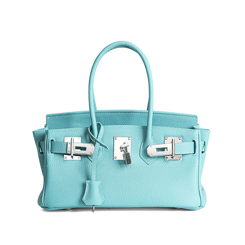 【Pebbled Top-Layer Leather】Premium Birkin-Inspired Tote Bag for Women, High-Quality Genuine Leather Large Capacity Commuter Top-Handle Handbag