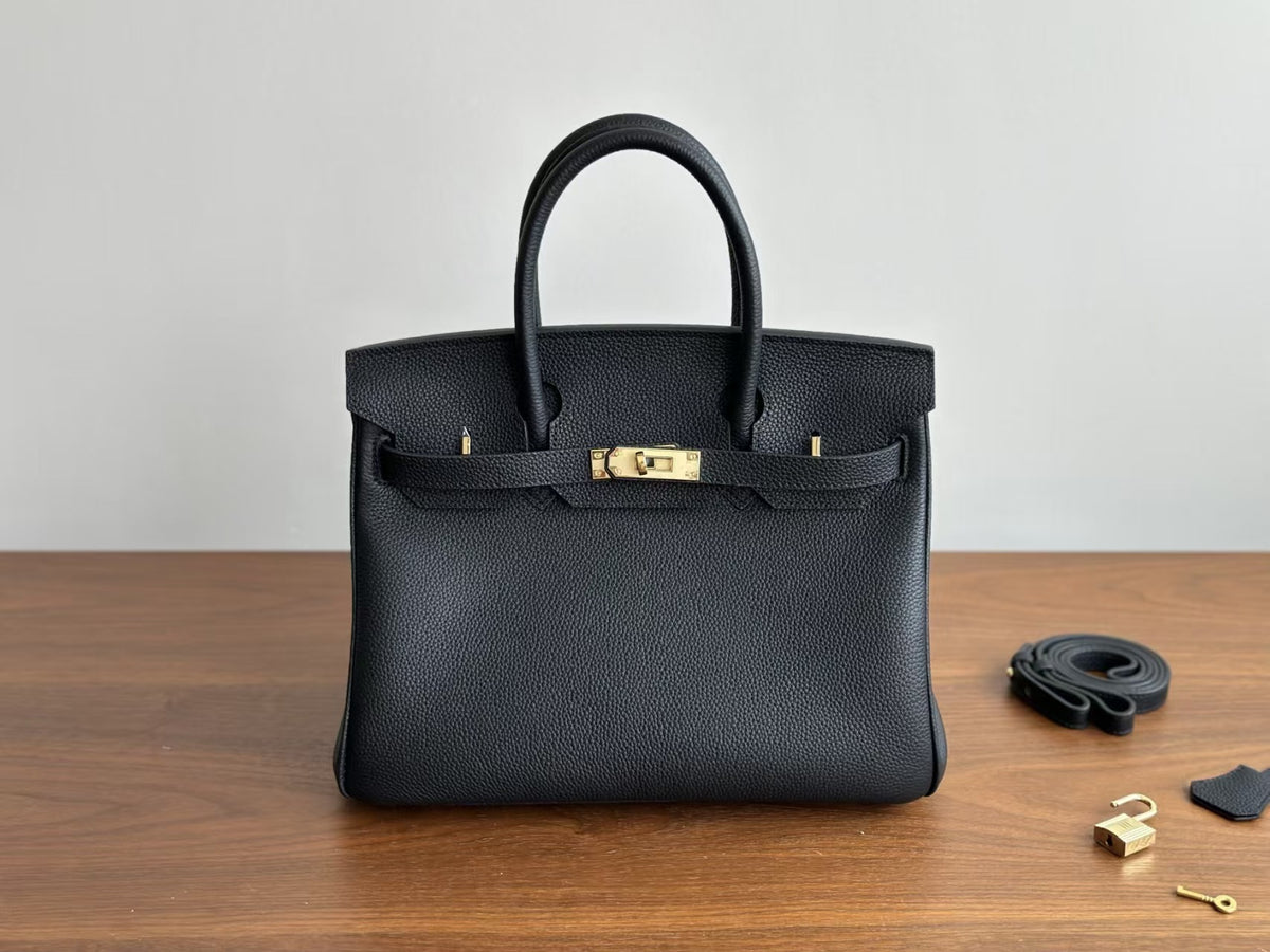Genuine Togo Pebbled Leather Birkin-Kelly Style Bag for Women, New Large Capacity Classic Shoulder Crossbody Top Handle Purse, Premium Handbag for Ladies
