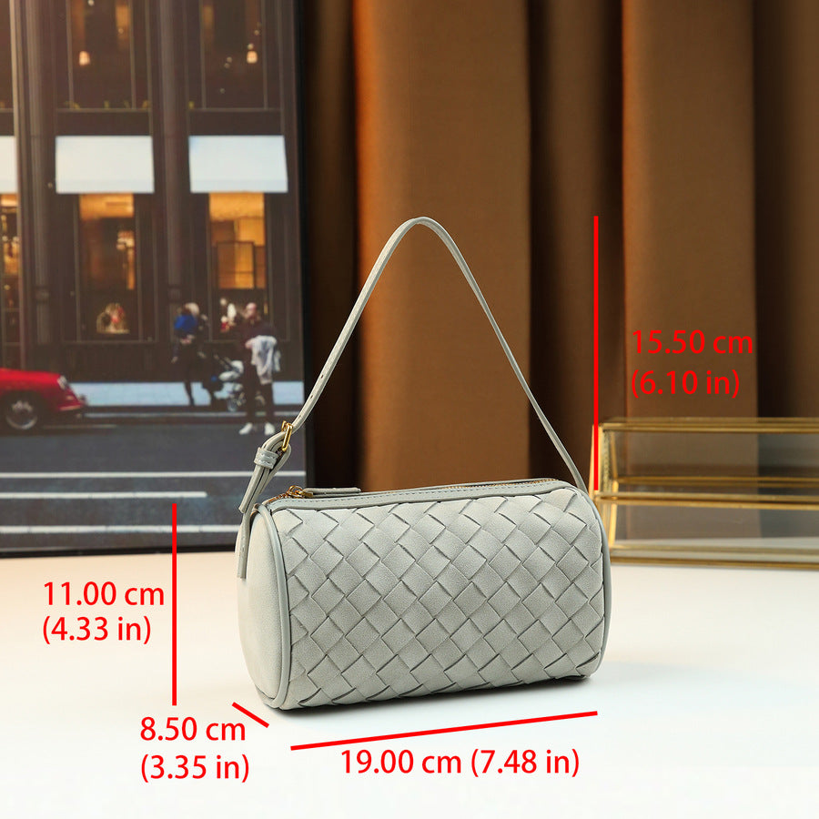 Woven Pillow Bag for Women Korean Style Fall Winter Shoulder Handbag, Slouchy Versatile Purse with Cozy Woven Texture for Students & Everyday