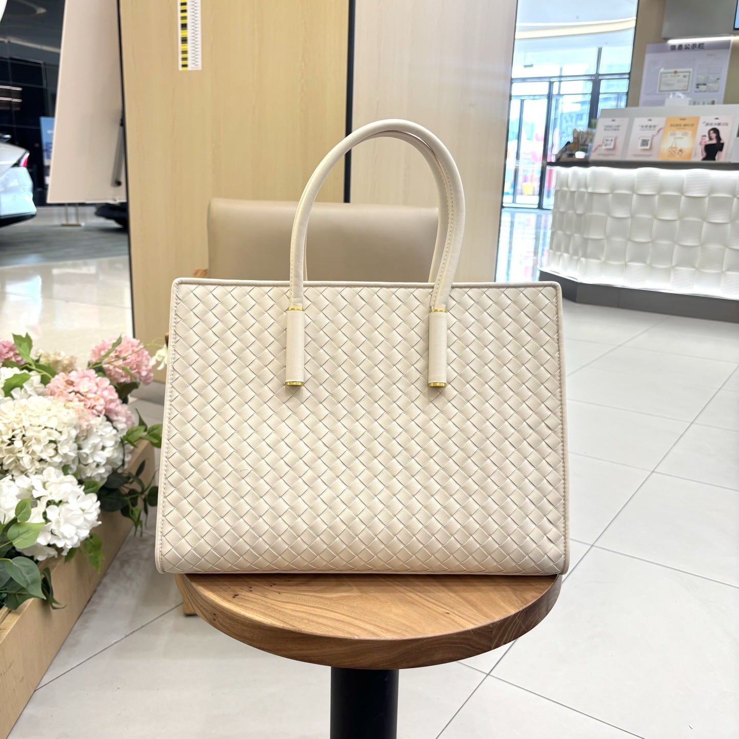 New Large Genuine Leather Woven Tote, Vintage Handbag, Fashion Shoulder & Crossbody Bag for Women