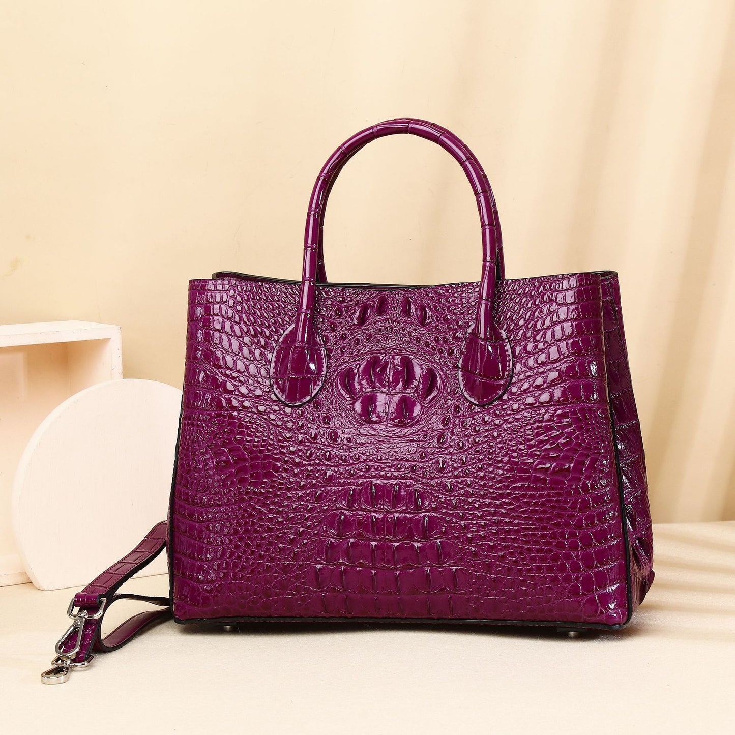 New Arrival Croc-Effect Bone-Pattern Garden Tote Bag for Women, A Shoulder Crossbody Top-Handle Handbag with Trendy Design