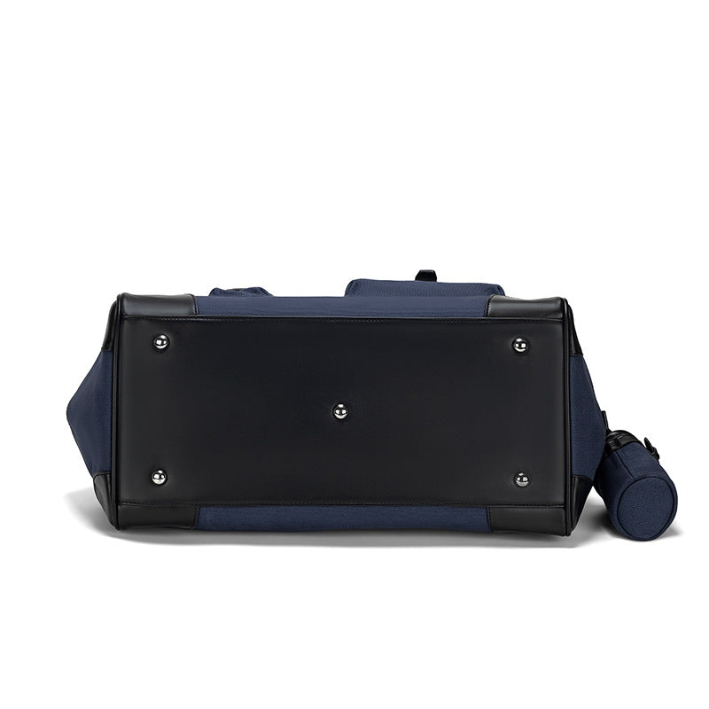 Chic Canvas & Leather Birkin-Inspired Travel Tote Bag, Vintage Light Luxury Top-Handle Handbag with Spliced Detail, Perfect for Everyday & Travel
