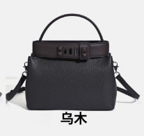 New Fall/Winter Premium Top-Handle Handbag for Women, Versatile Shoulder Crossbody Tote with Studded Turn-Lock Closure & Sophisticated Design, Perfect Commuter Bag for Everyday Elegance