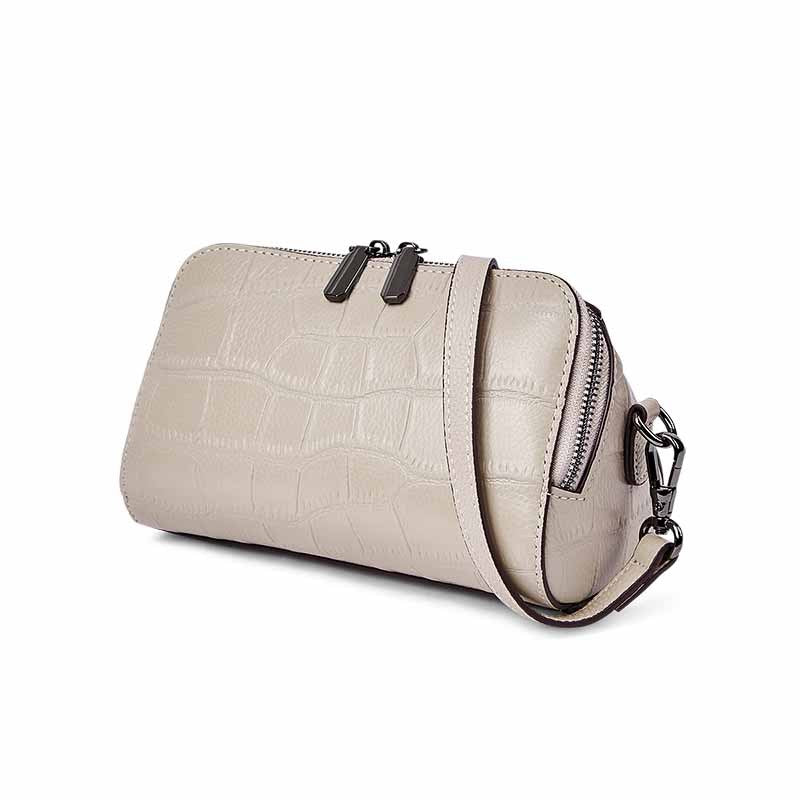 New Spring Summer Korean Mini Genuine Leather Bag, Shoulder Crossbody Purse with Double Straps, Fashionable Small Handbag for Women