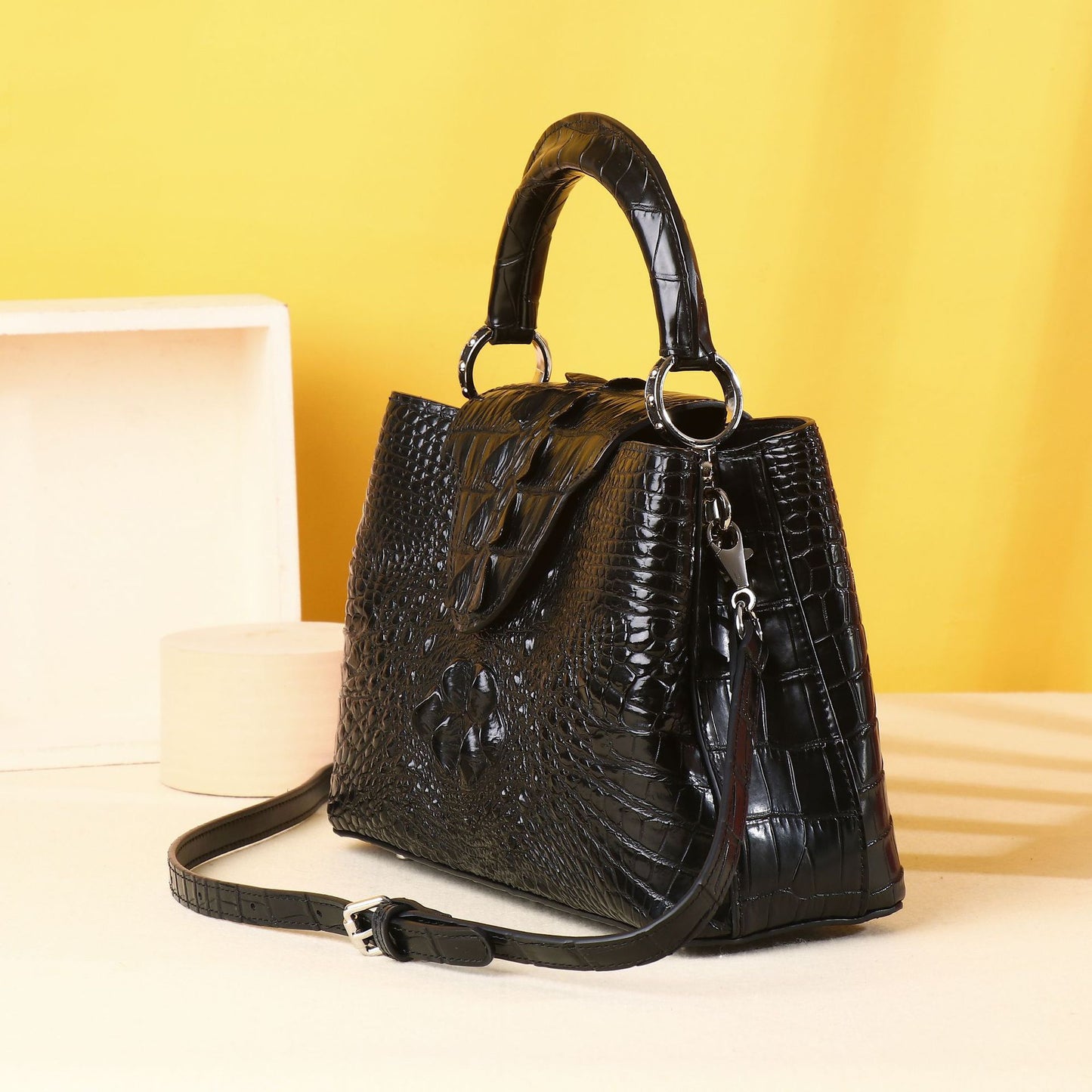 New Arrival Croc-Effect Handbag for Women, A Trendy Versatile Shoulder Crossbody Top-Handle Bag Perfect for Outdoor Casual & Everyday Use