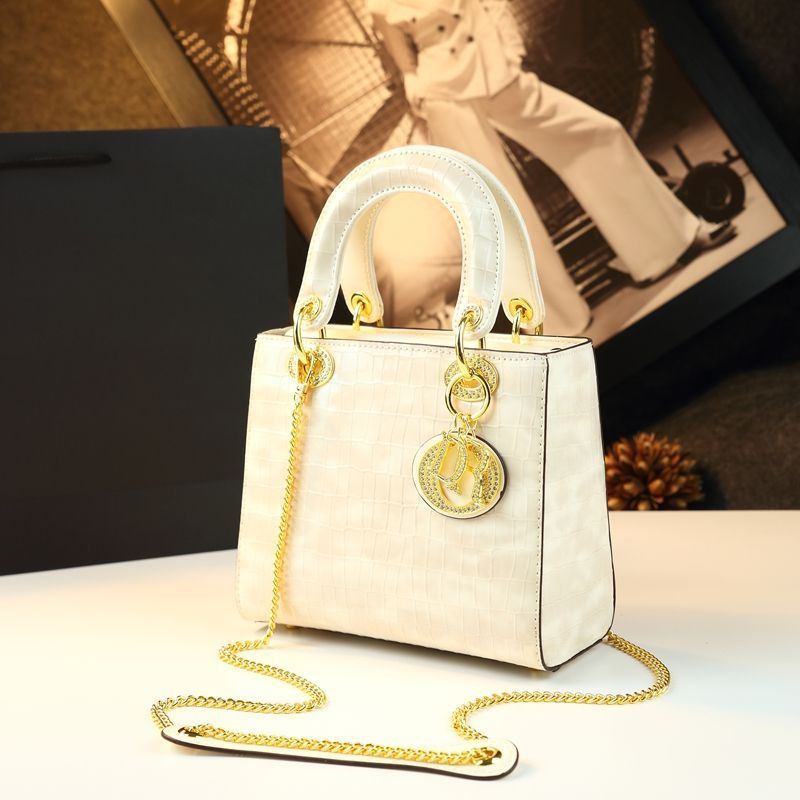 New Arrival Lady-Inspired Croc-Effect Bag for Women, A Light Luxury Shoulder Crossbody Top-Handle Handbag with Premium Exquisite Design