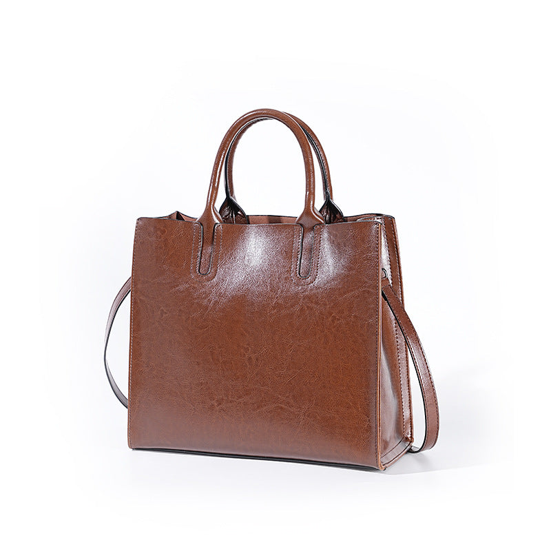 Large Capacity Genuine Leather Tote, Commute Laptop Business Bag, Professional Briefcase for Women