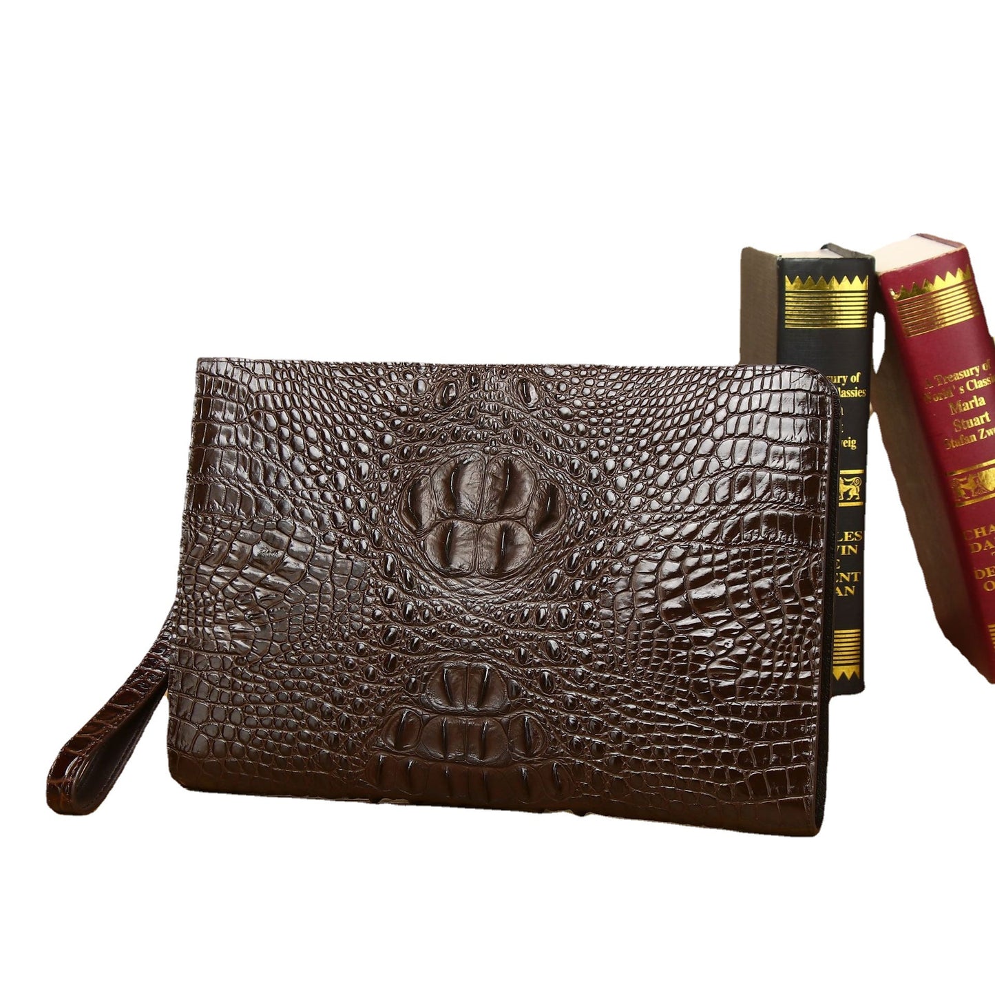 New Arrival Croc-Effect Large Clutch Bag for Men, A High-End Envelope Wallet with Casual Business Design, Perfect Document Organizer