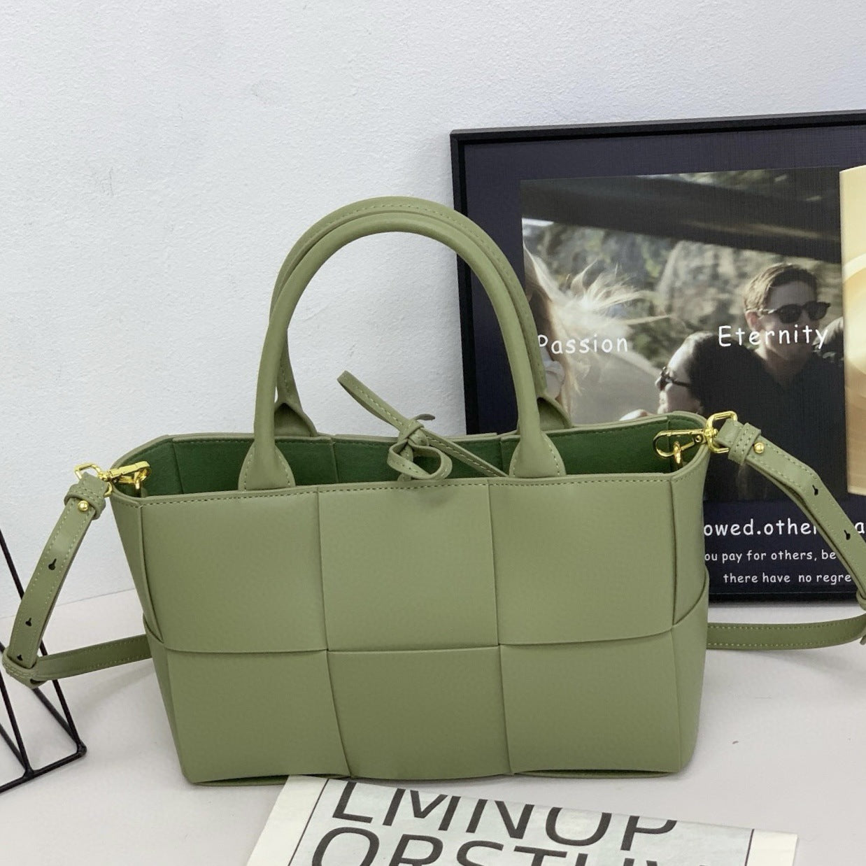 28CM Genuine Leather Woven Tote Bag for Women, Cowhide Handbag with Top Handles, Versatile Shoulder Crossbody Purse for Work Commute