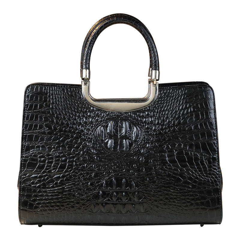 Chic Large Tote Bag for Women, A Light Luxury Croc-Effect Business Handbag with Top Handle, Versatile Shoulder Crossbody Carry for Work & Everyday