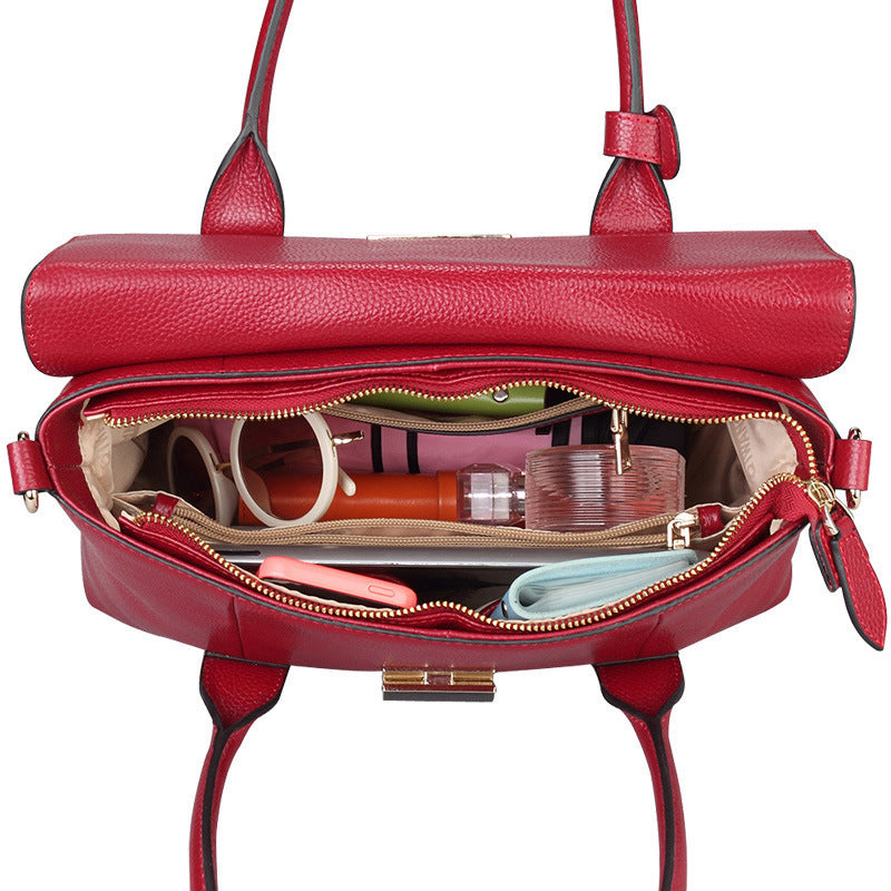 New Arrival Solid Color Genuine Leather Birkin-Inspired Tote Bag for Women, Business Commuter Top-Handle Handbag with Exquisite Stitching Detail, Premium Everyday Purse