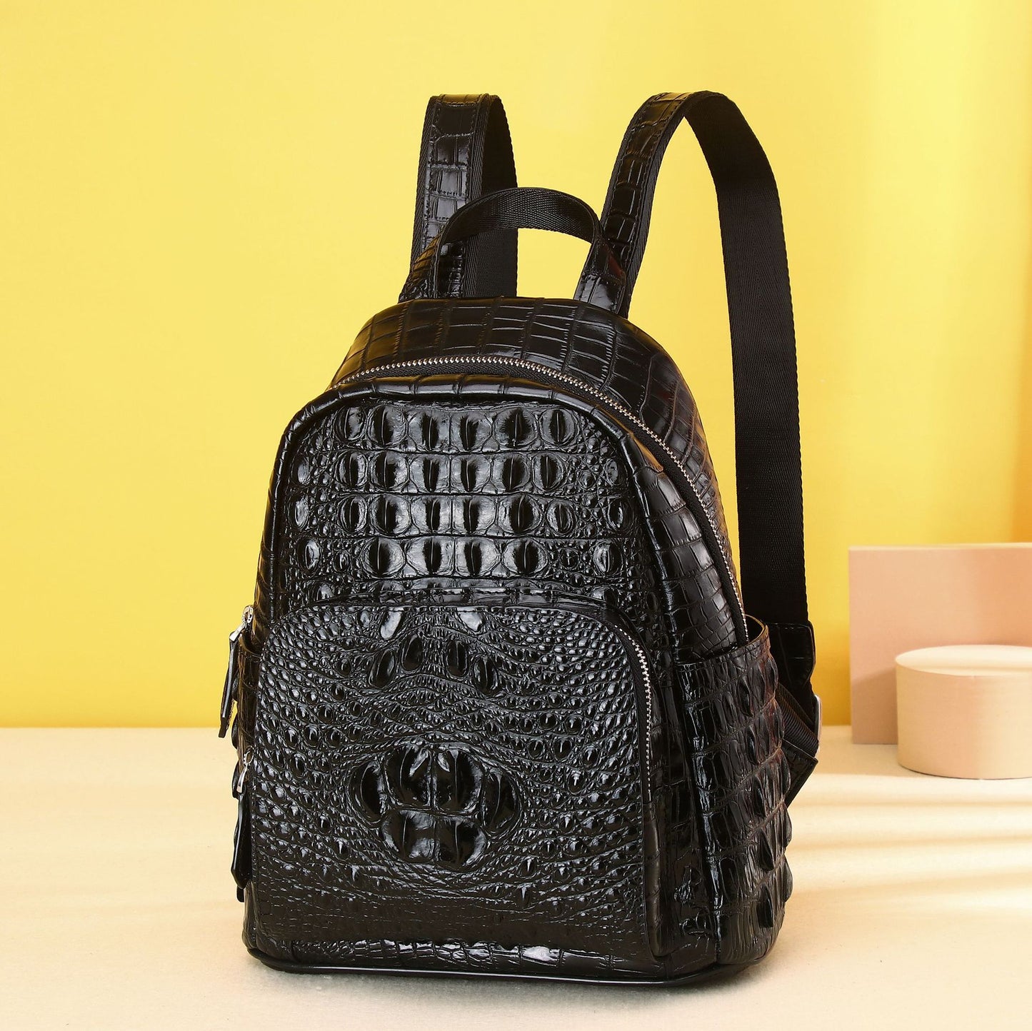 New Arrival Croc-Effect Outdoor Backpack for Women, A Fashionable Large Capacity Daypack Perfect for Girls, School & Everyday Use