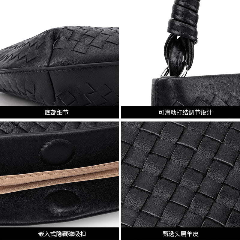 Handwoven Phone Bag for Women Elegant Shoulder Crossbody Purse, Premium Versatile Small Bag with Artisan Woven Texture