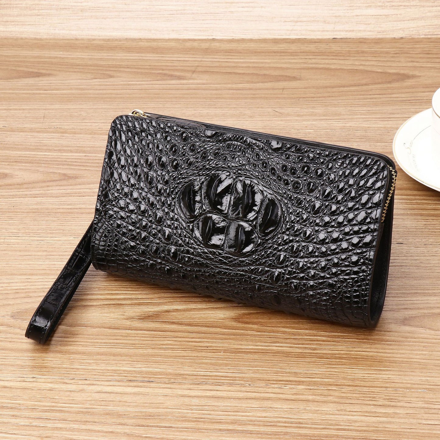 New Arrival Croc-Effect Long Wallet for Men, A Large Capacity Clutch Handbag with Multiple Card Slots & Convenient Phone Pouch