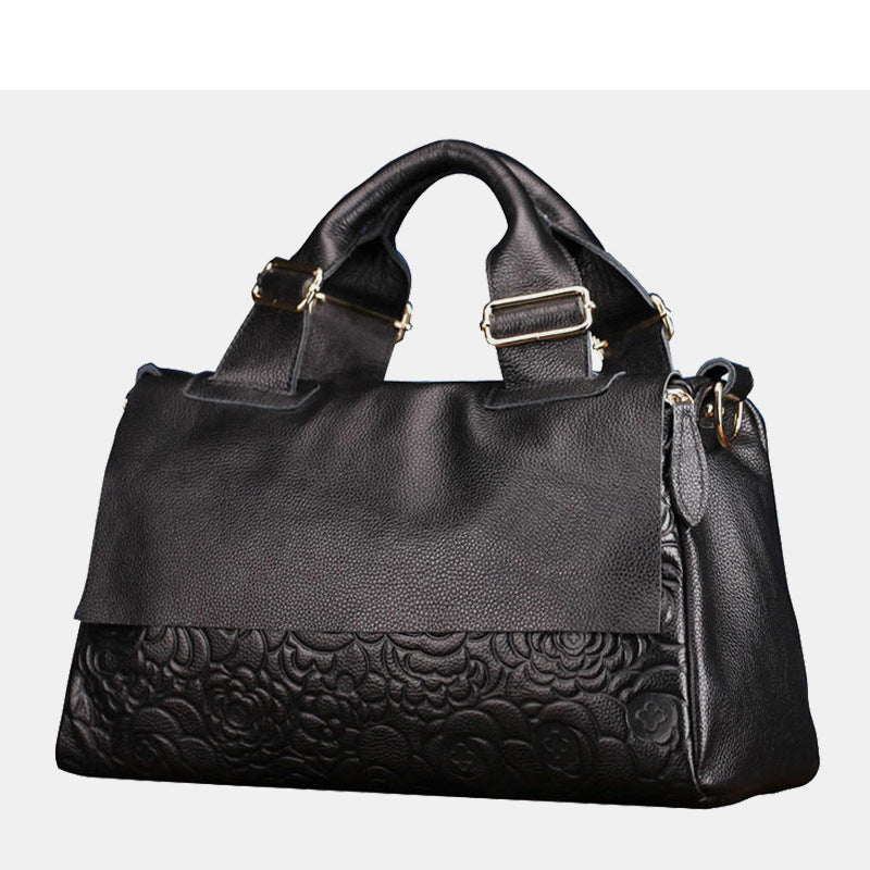 Genuine Top Layer Cowhide Large Capacity Handbag for Women, Fashionable Large Shoulder Crossbody Tote Purse, Premium Leather Bag for Ladies