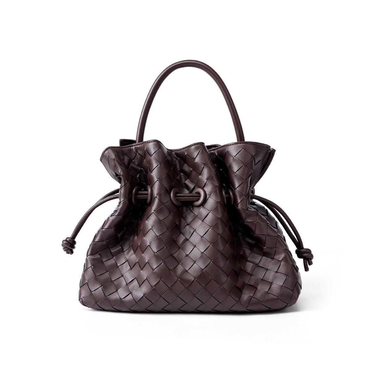 Handwoven Black Cowhide Large Capacity Bag, Niche Premium Shoulder Crossbody Top Handle Purse, Stylish Handbag for Women
