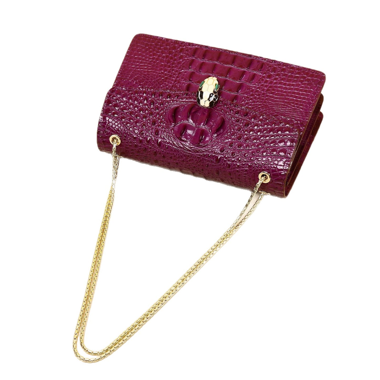 New Arrival Croc-Effect Small Square Bag for Women, A Light Luxury Shoulder Crossbody Handbag with Versatile Fashionable Design