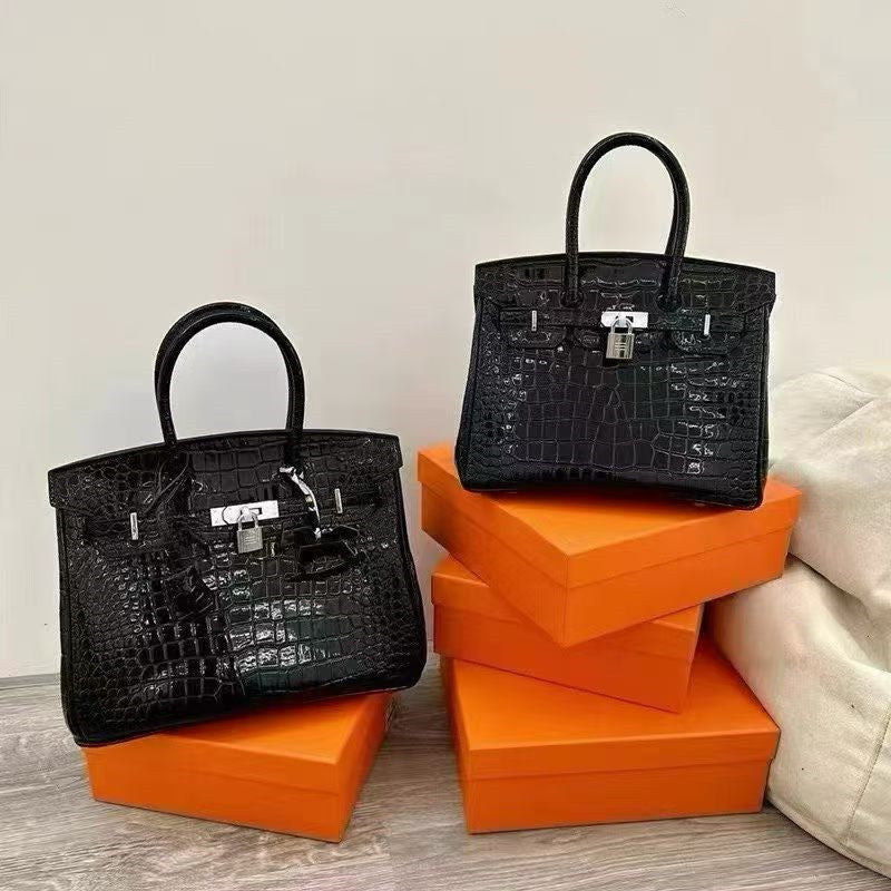 New Arrival Glossy Leather Birkin-Inspired Tote Bag for Women, Large Capacity Banquet Shoulder Crossbody Handbag with Trendy Versatile Design, Perfect for Everyday & Special Occasions