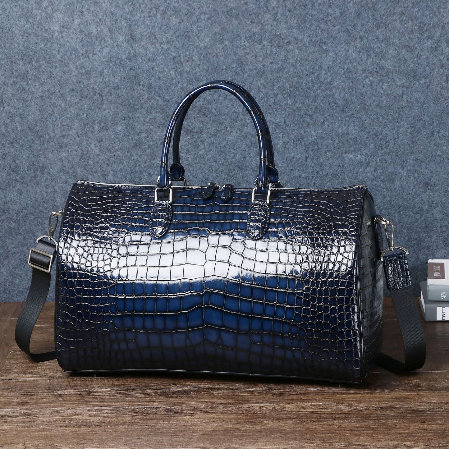 New Arrival Distressed Croc-Effect Large Travel Duffel Bag for Men, A Spacious Top-Handle Carryall Perfect for Business Trips & Weekend Getaways