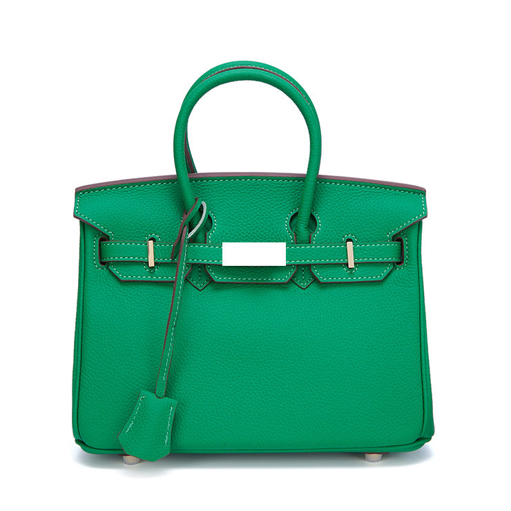 Women's Togo Leather Handbag Large Capacity Top Handle Bag with Gold Hardware, Premium Quality Birkin Style Shoulder Purse