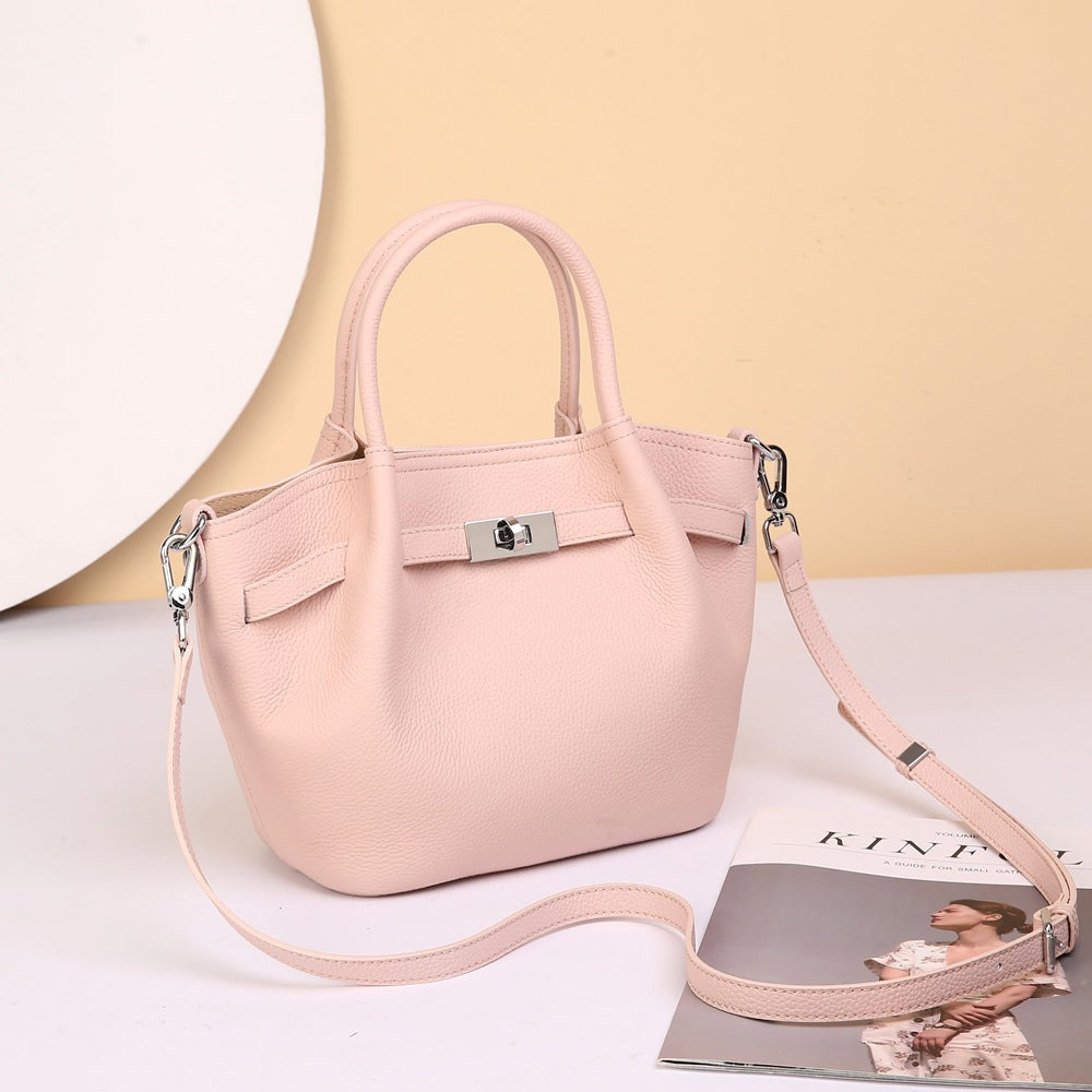 Genuine Togo Top Layer Cowhide Basket Bag for Women, Fashionable Crossbody Top Handle Shoulder Purse, Bestseller Commute Handbag for Ladies