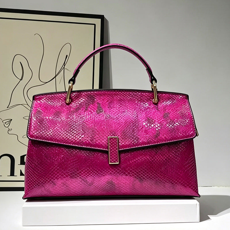 Genuine Leather Shell Bag for Women, New Premium Mom Shoulder Crossbody Top Handle Purse, Fashionable Everyday Handbag for Ladies